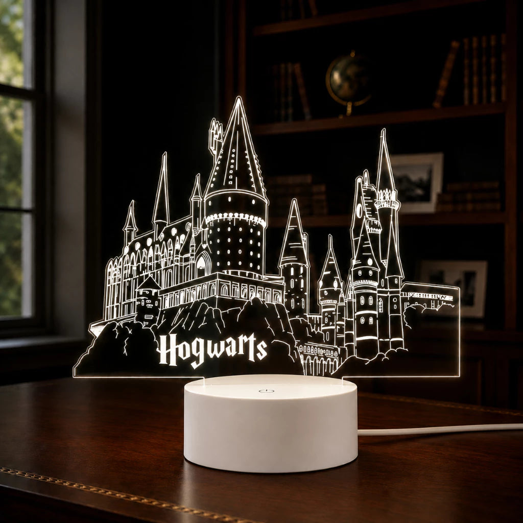 Luminária LED 3D Harry Potter e Hogwarts