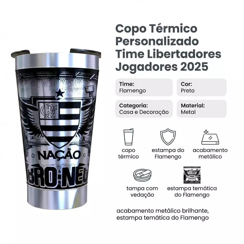 Copo Térmico 473ml Personalizado Libertadores 2025