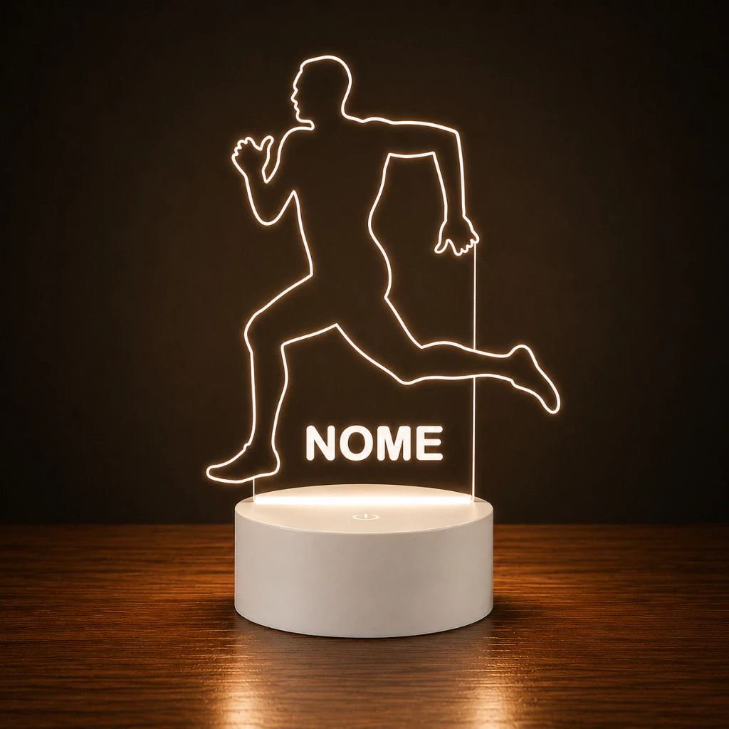Luminária LED 3D de Atleta de Corrida