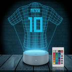 Luminária 3D Personalizada Messi e Argentina com LED - 16 Cores Preto