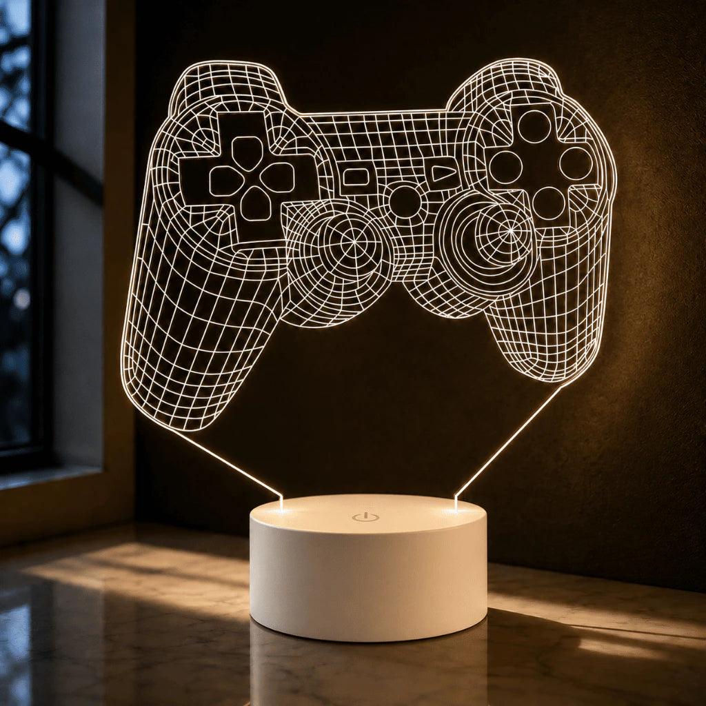 Luminária LED 3D de Controle PlayStation