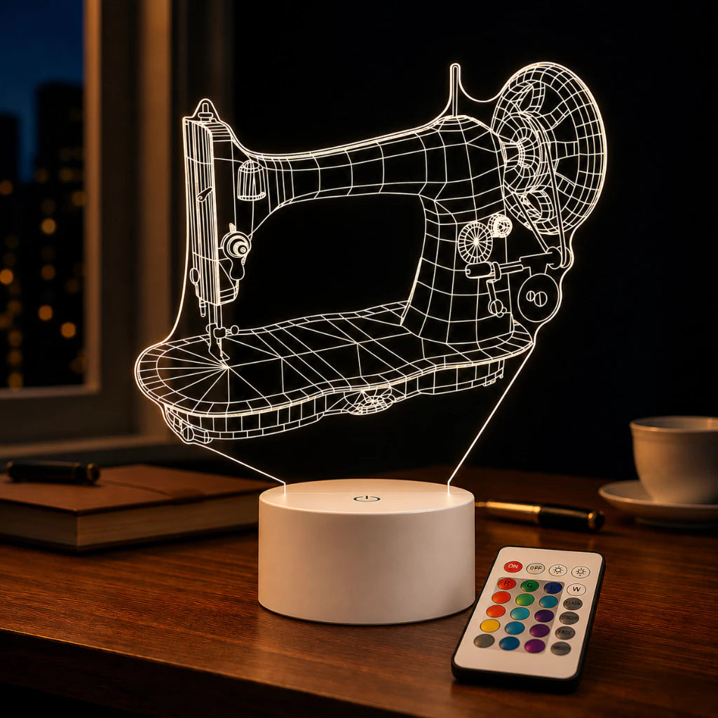 Luminária LED 3D de Costura - 16 Cores branco