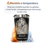 Copo Térmico 473ml Personalizado com Foto, Nome e Frase
