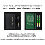 Kit Presente Personalizado com Caderno, Caneta e Lapiseira - Azul