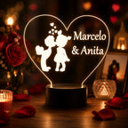 Luminária LED 3D Personalizada para o Dia dos Namorados - 16 Cores Branco