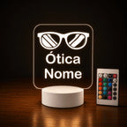Luminária 3D Personalizada para Ótica com LED 16 Cores - 16 Cores Preto