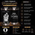 Copo Térmico 473ml Personalizado para Casal com Foto