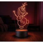 Luminária LED 3D Olaf de Frozen