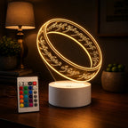 Luminária LED 3D do Anel de O Senhor dos Anéis - 16 cores branco