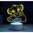 Luminária LED 3D Simba de O Rei Leão