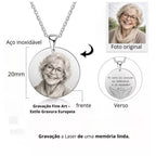 Colar Personalizado Fine Art com Foto e Mensagem