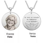 Colar Personalizado Fine Art com Foto e Mensagem - Comprimento  45CM